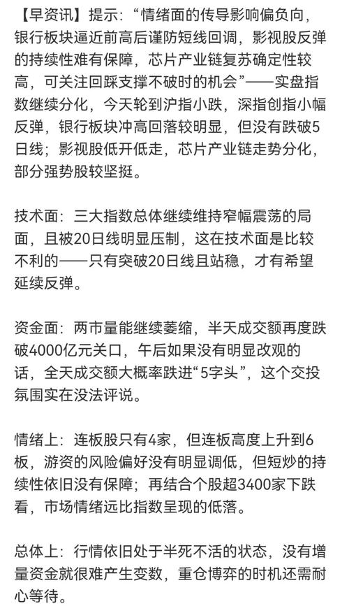 智能驾驶概念分化加剧 科技股能否触底反弹或成短线破局关键